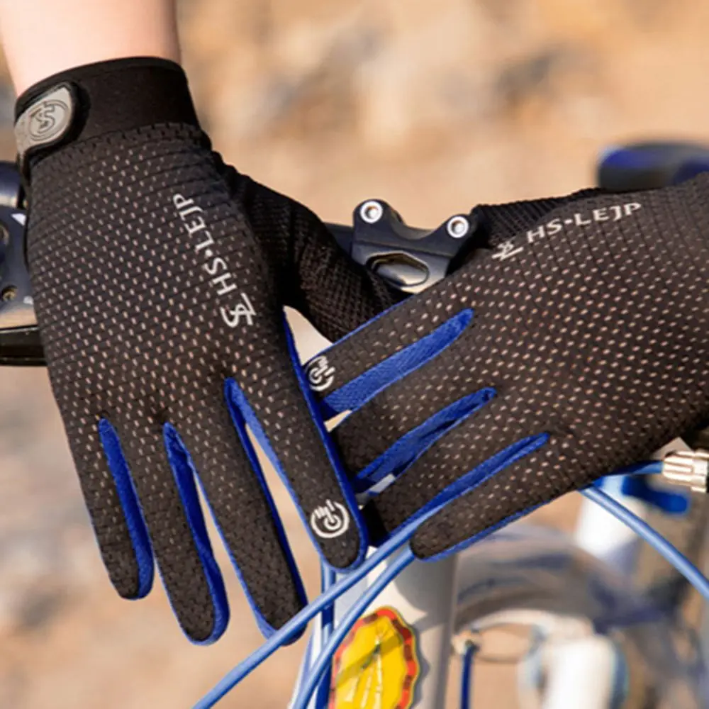 Mesh Bike Gloves Full Finger Summer Men Women\'s Cycling Gloves Long Mtb Touchscreen Breathable Racing Bike Gloves Accessories