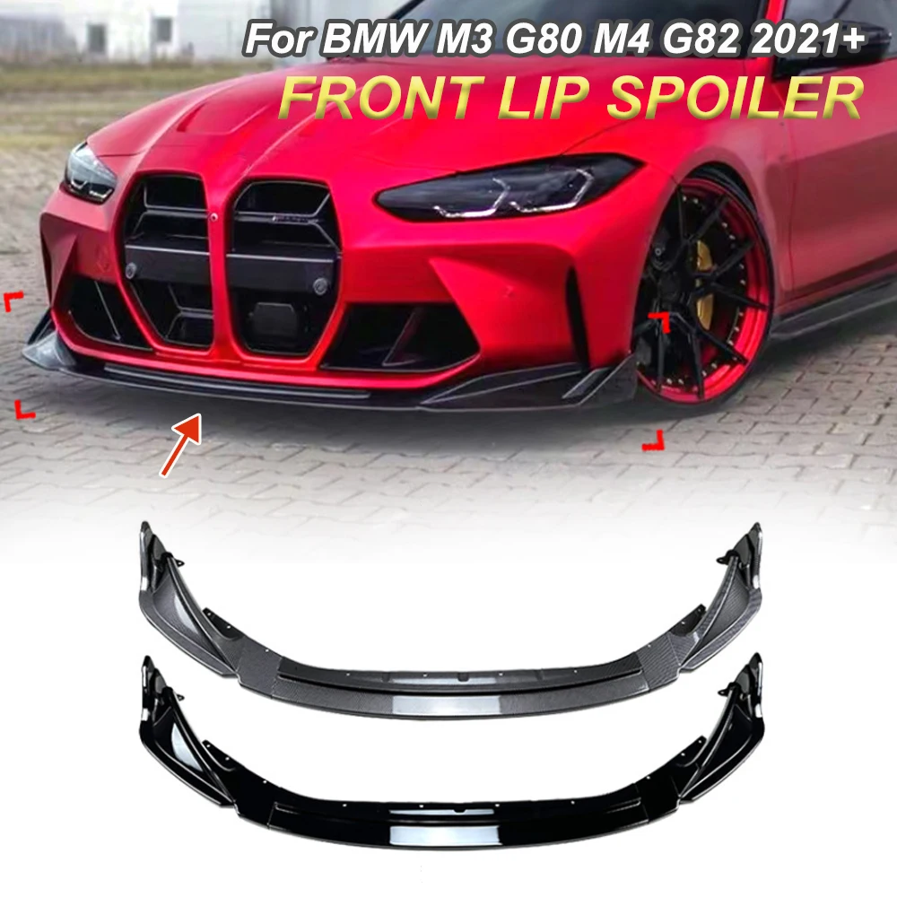 For BMW M3 G80 M4 G82 2021+ Front Lip Spoiler Car Front Bumper Shovel Corner Modification External Decoration