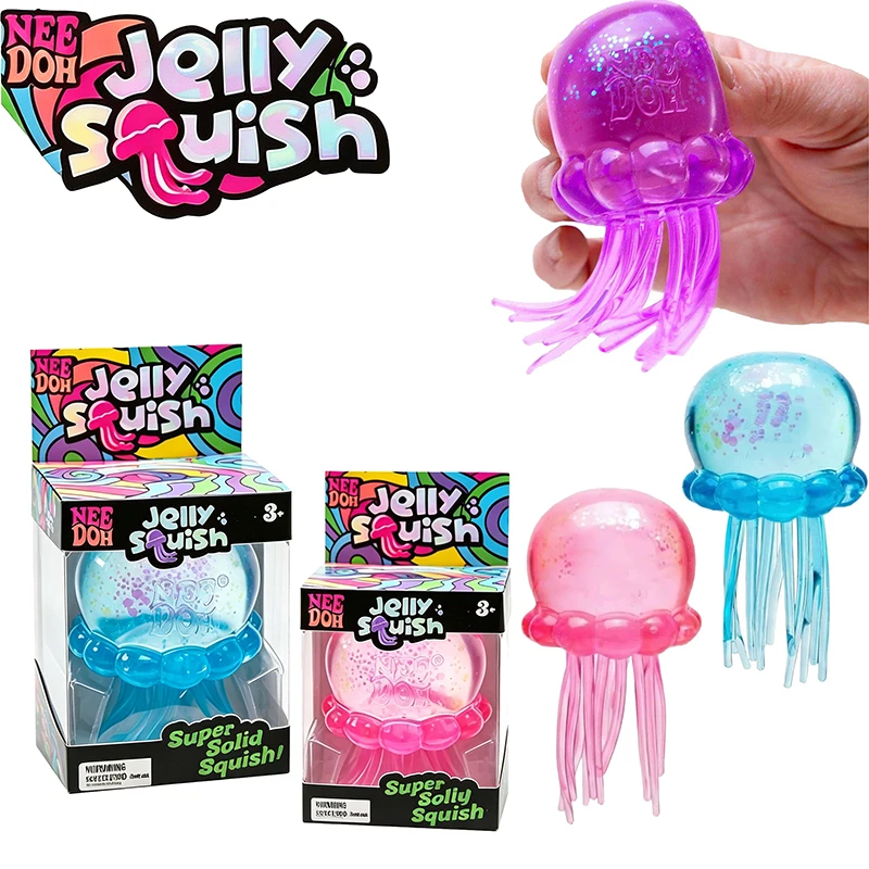 

Needoh Sensory Jellyfish Octopus Stress Relief Fidget Toy Super Soft Anti-Stress Ball Maltose Anxiety Relief Fun Ocean Toys Gift