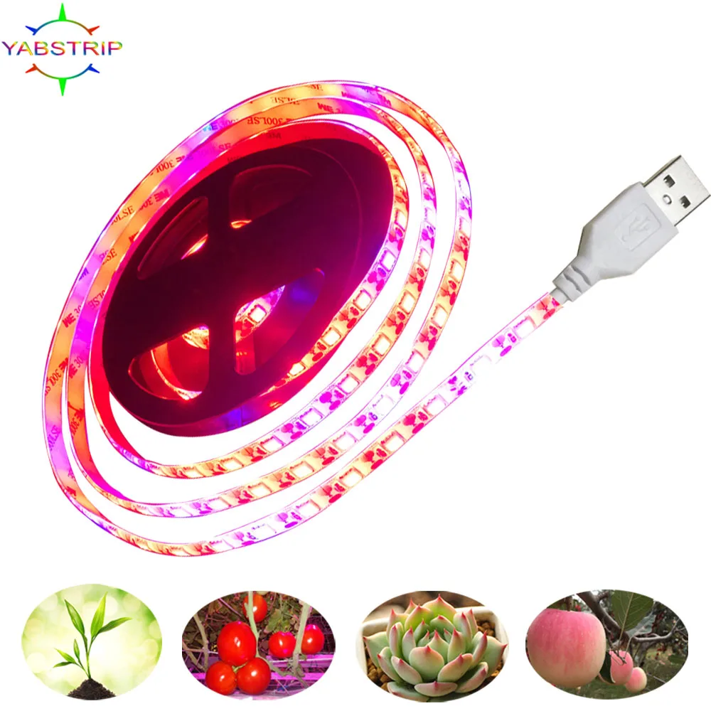 5V USB LED Grow Light Full Spectrum LED Strip Light waterproof 5050 60led Chip Phyto Lamps For flower Greenhouse Plant Grow