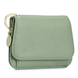 Women Genuine Leather Slim TriFold Wallet Credit Card Holder With Zipper Coin Pouch, ID Window & Keychain