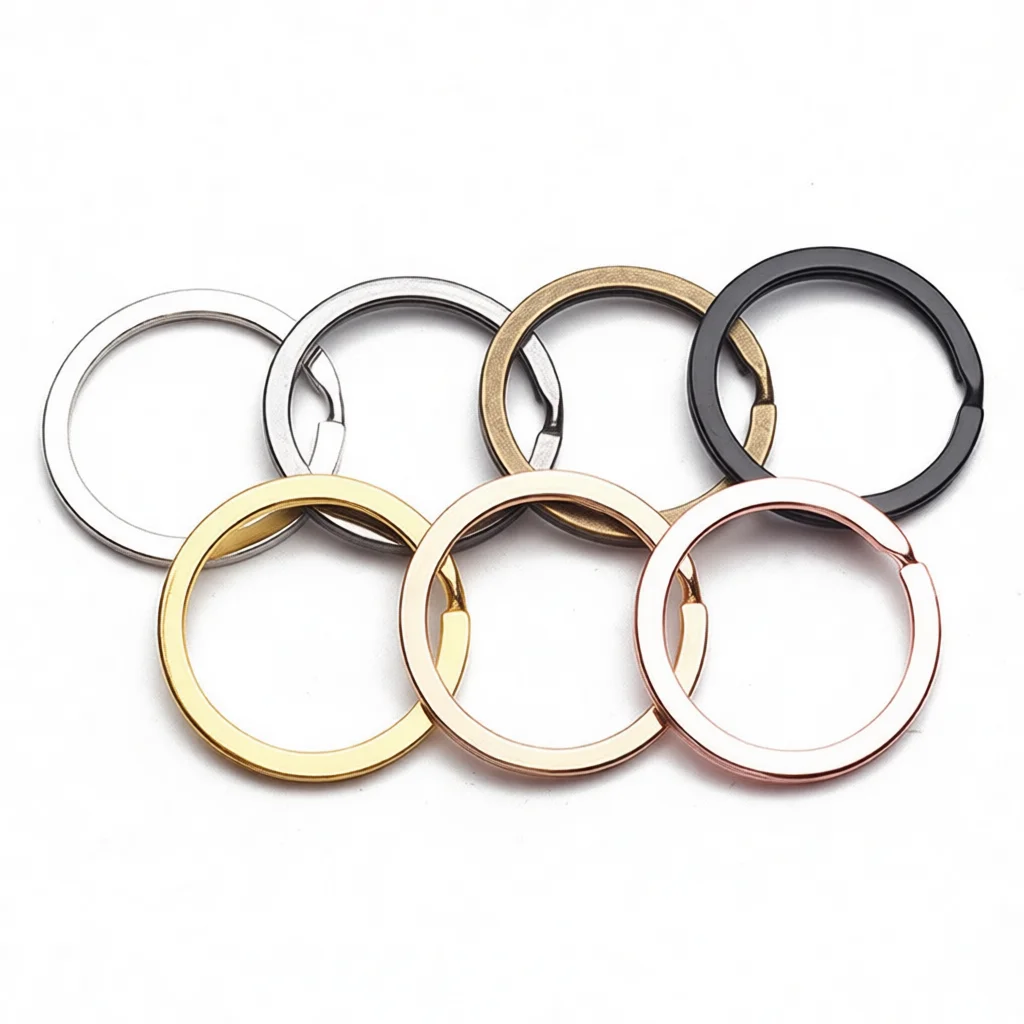 Solid Metal Key Rings Flat Split Loop Keychain Findings DIY Craft Accessories Durable Iron Material Smooth Classic Style