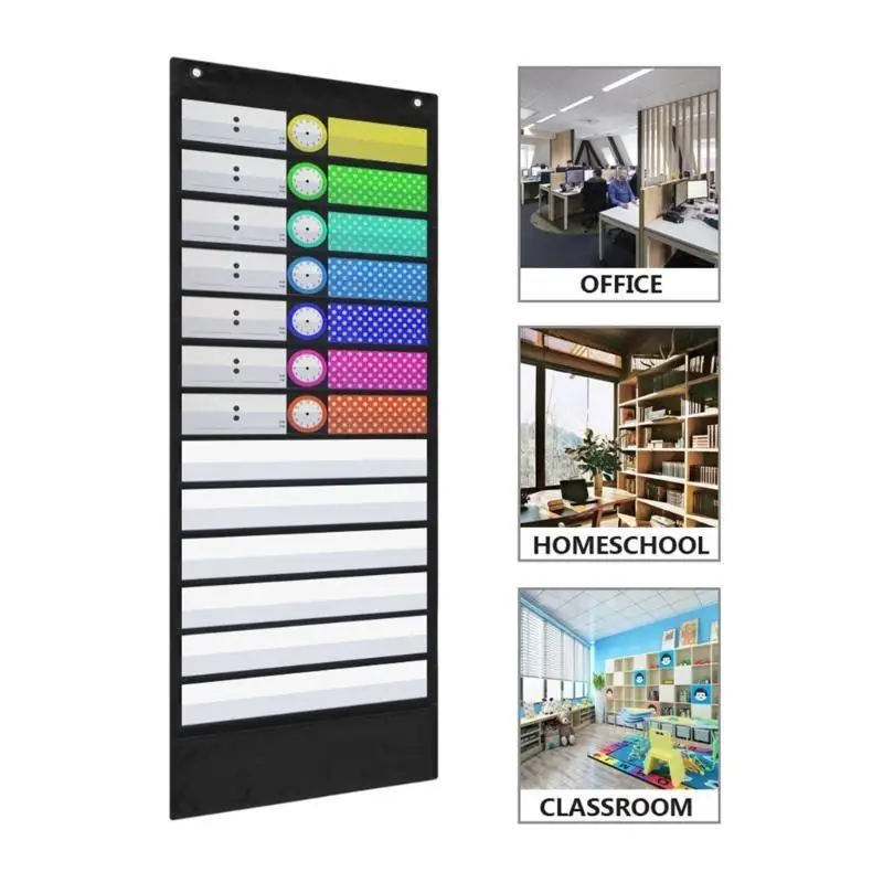 31BA Daily Schedule and Word Study Pocket Chart with Reversible Cards Use to Plan Classroom's Day or Display Study