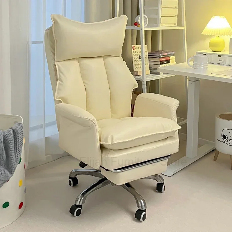 Chaise de bureau de massage mobile, oreiller de jeu blanc, roues modernes ergonomiques, chaise de jeu, commande élastique, Silla Gamer, meubles de maison