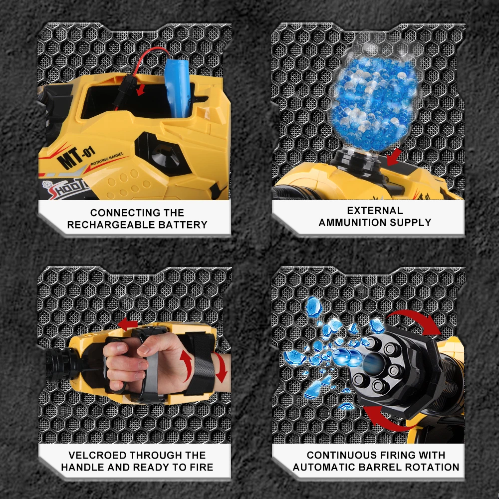 Electric Arm Water Bullet Gun Children's Toys Continuously Fires Wearable Launcher Outdoor Battle Toys Guns Gift for Boys Kid