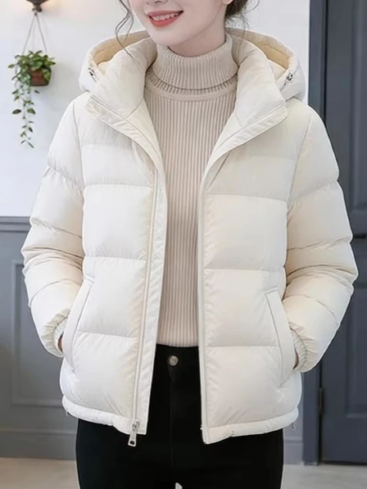 

Ladies' Faionable Lazy Sle down Cotton Jaet Winter Coat Loose Fit Hooded Thi Warm Small Cotton Padded Outerwear