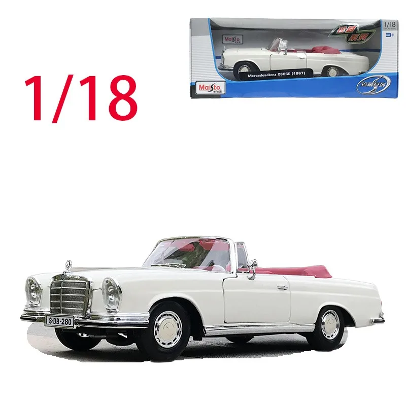 

Maisto Diecast масштаб 1/18 Benz, модель легкосплавного автомобиля Benz 280SE 1967, игровые транспортные средства, игрушки для мальчиков, оригинальная коробка, коллекция и дисплей