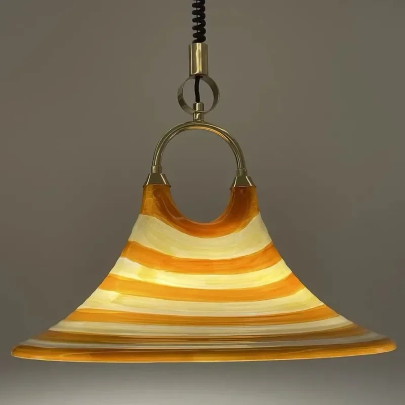 Restaurant telescopic chandelier creative horn light can lift personalized living room bedside bedroom color painted art light
