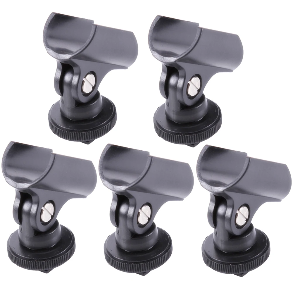 

5pcs Microphone Clip Adjustable Holder Hot Shoe Mount Stand Bracket Durable Plastic Sturdy DSLR Camera Accessory