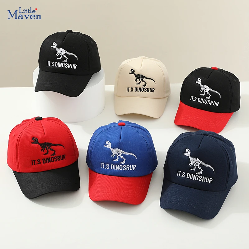2025 Summer Children 's Sports Hats School Baby Boys Baseball Embroidered Dinosaurs Outdoor Kids Caps for 2-8Years Adjustable