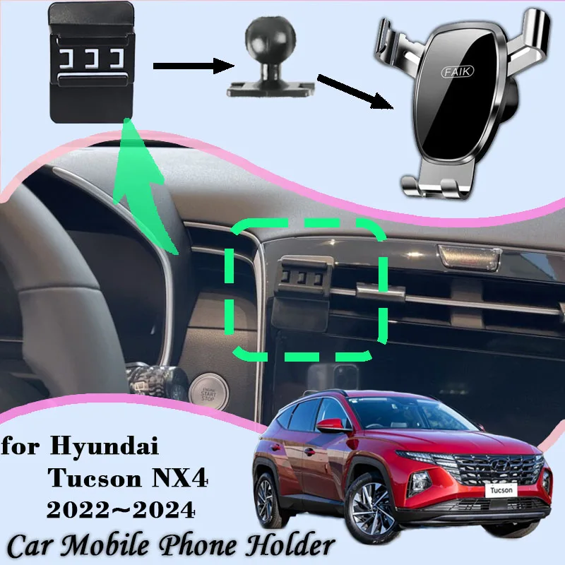 

Car Mount for Hyundai Tucson NX4 2022~2024 Air Vent Auto Mobile Phone Holder Cellphone Bracket Gravity Stand Sticker Accessories