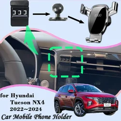 Car Mount for Hyundai Tucson NX4 2022~2024 Air Vent Auto Mobile Phone Holder Cellphone Bracket Gravity Stand Sticker Accessories