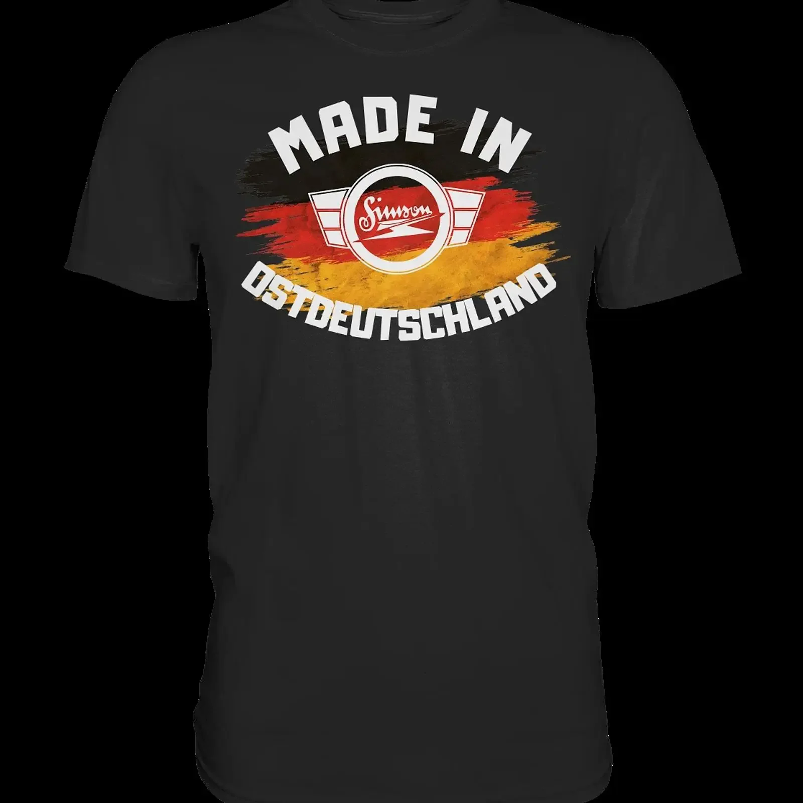 Premium T Shirt Made in Ostdeutschland Simson Suhl DDR VEB IFA Geschenk vintage Washed Stretched Unisex homme graphic
