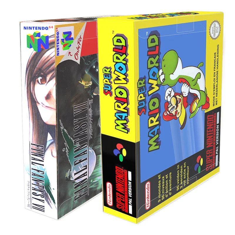 

200pcs Clear PET Plastic Box Protector Case Sleeves Cover For SNES N64 Games