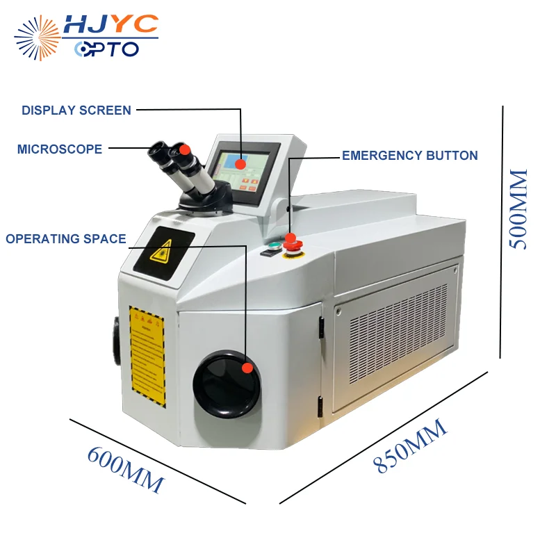 HJYC Portable 100W/200W Mini Welding Machine for Jewelry New Condition with Wei-hong Control System Yaskawa Servo Motor