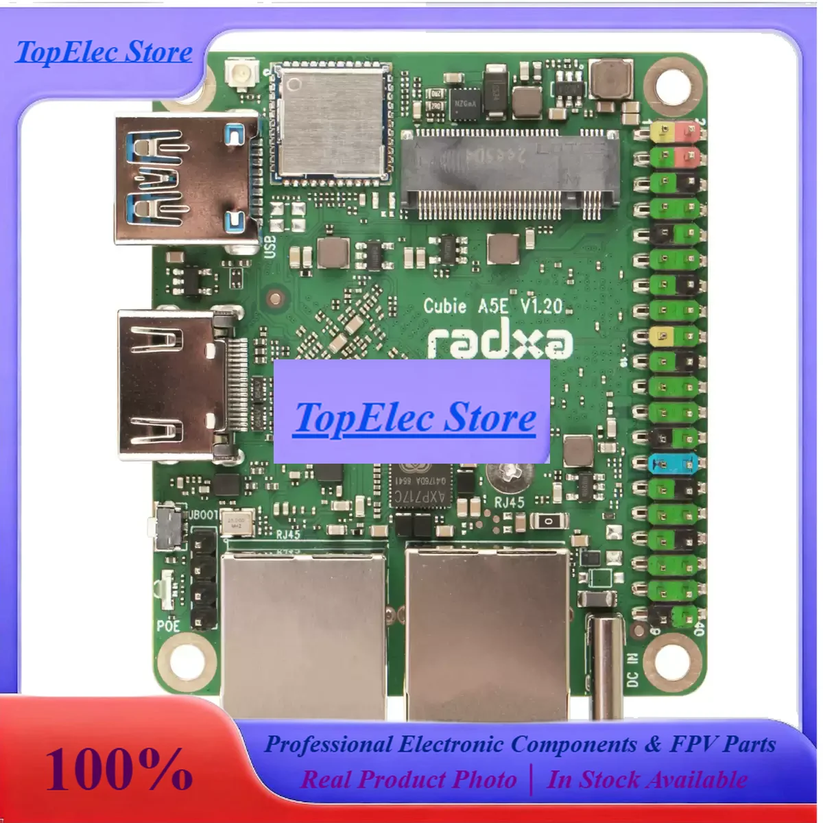 TopEsRadxa Cubie A5E Mini Main Board Allwinner A527 8-core CPU Dual Gigabit Ethernet Port