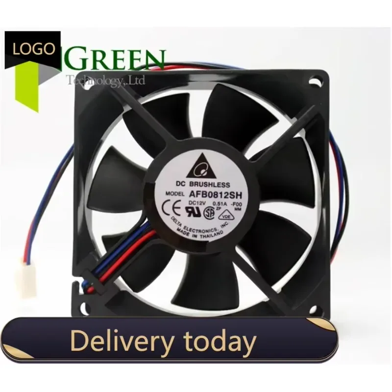 pa 5PCS Original  8025 80MM 8cm 80*80*25mm violent fan  Cooling fan 12V 0.51A Delta AFB0812SH-FOO  with 3pin