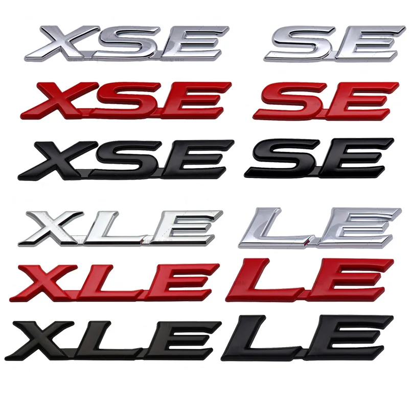 

3D Metal XSE XLE SE LE Emblem Badge Car Body Sticker For Toyota CAMERY YARIS RAV4 COROLLA EX CROWN Auto Rear Back Trunk Styling