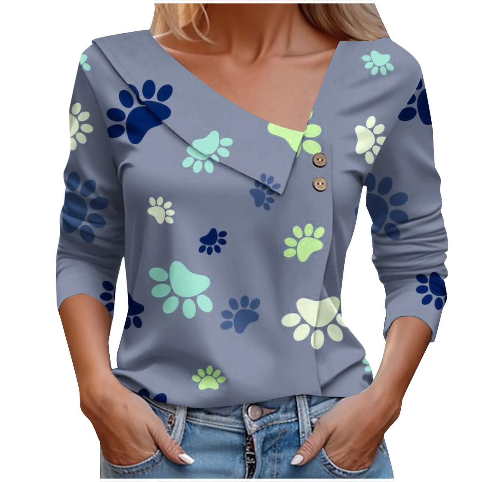 Women 3d Funny Dog Paw Print Sweatshirts Fashion Women Clothing Y2k Streetwear Oversized Colorful Female Tops