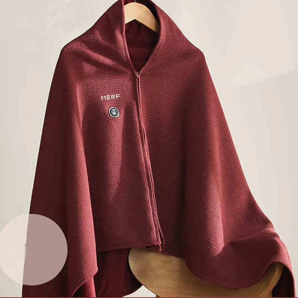 ファッションウェアラブルusb電気加熱ブランケット3段階温度調節ポータブルウォームショール洗濯可能加熱ラップブランケット冬用