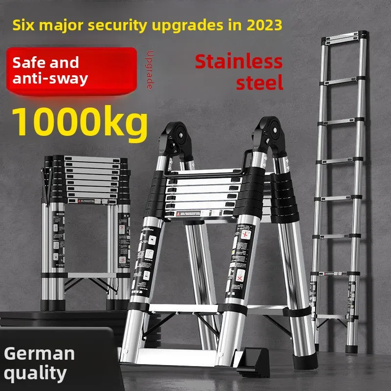 Multifunctional telescopic ladder Elevator Straight  Herringbone ladder Household  Indoor and outdoor