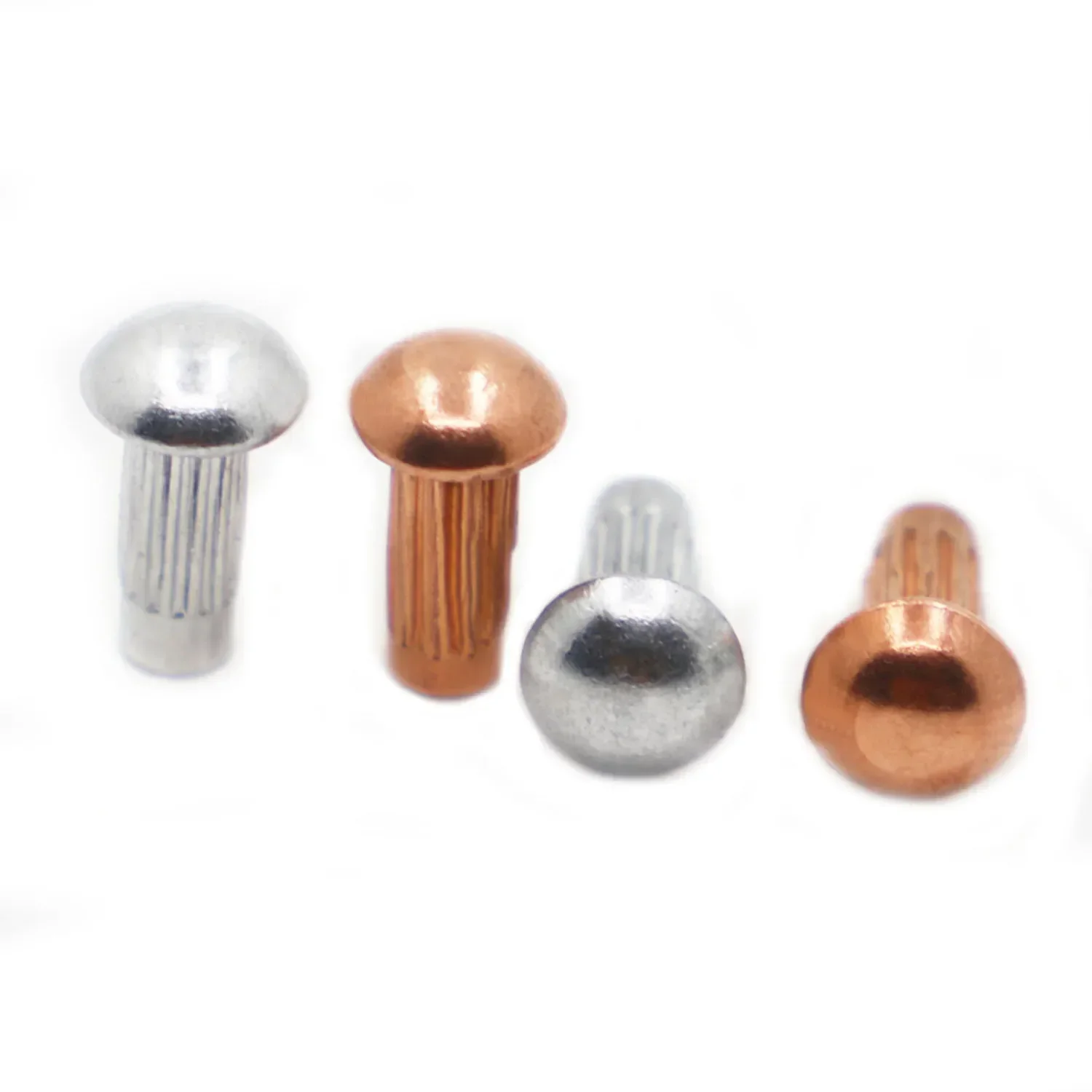 M2 M2.5 M3 M4 Copper / Aluminum Button Round Head Knurled Solid Rivets For Name Plate GB827