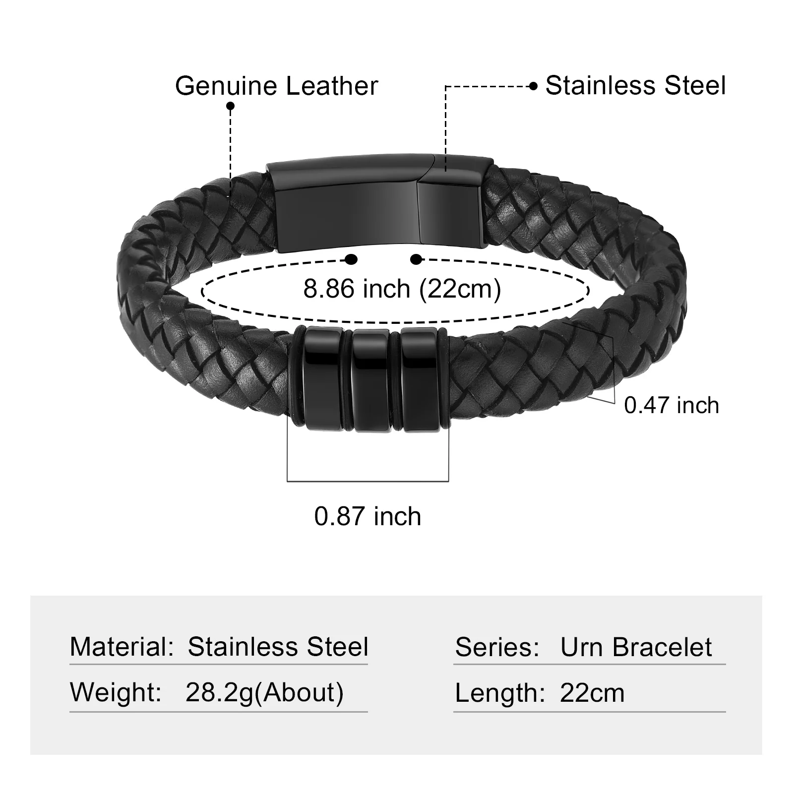 Cremation Jewelry Cube Urn Bracelet for Ashes for Women Men Keepsake Memorial Cuff Bracelet