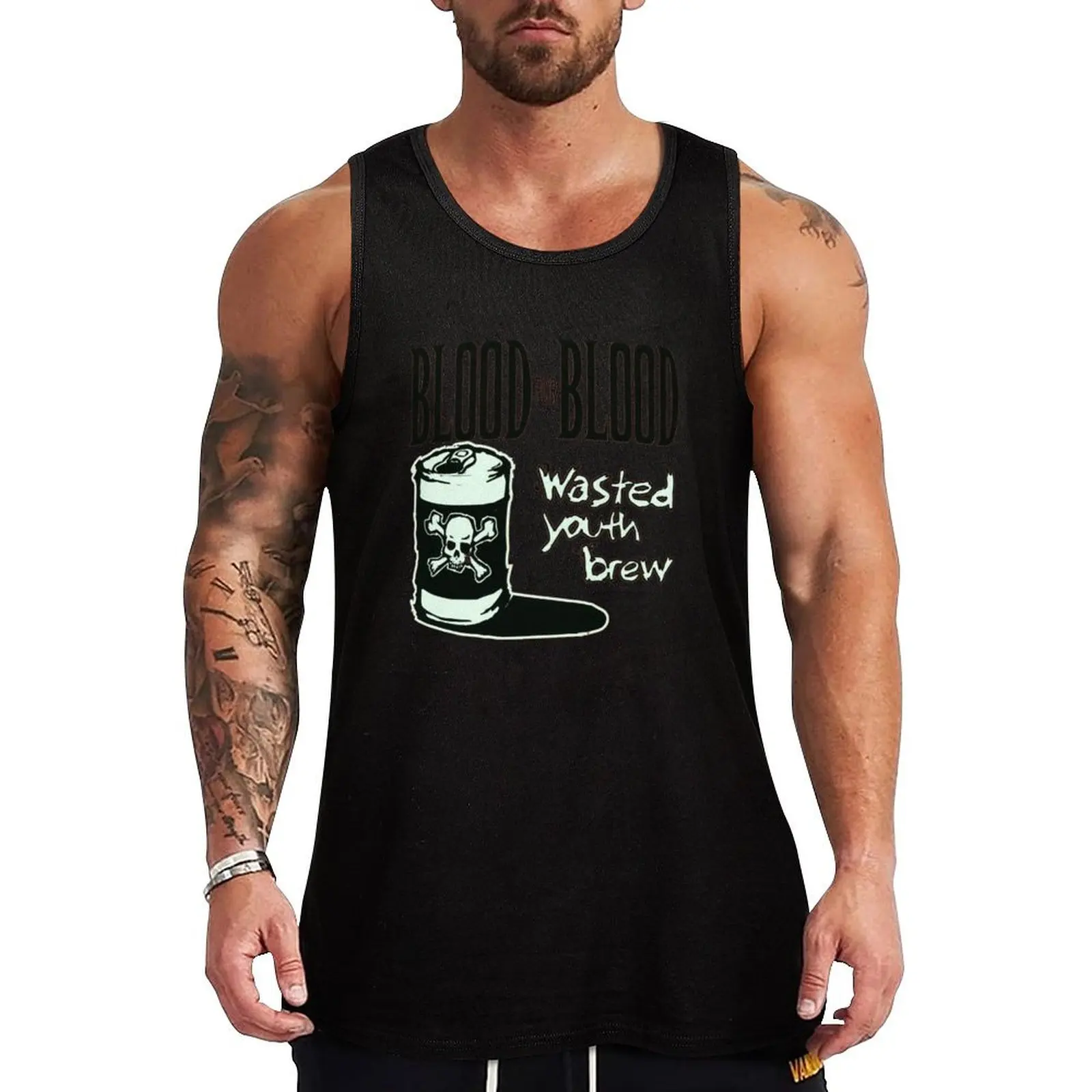 Blood For Blood Wasted Youth Boston, MA Brew Tank Top cotton t-shirts man sleeveless vest men Men's gym t-shirt