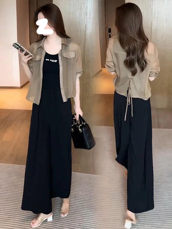 

Женская летняя тонкая укороченная рубашка с защитой от солнца, повседневный стиль, длинный рукав, воротник, застежка на одну пуговицу