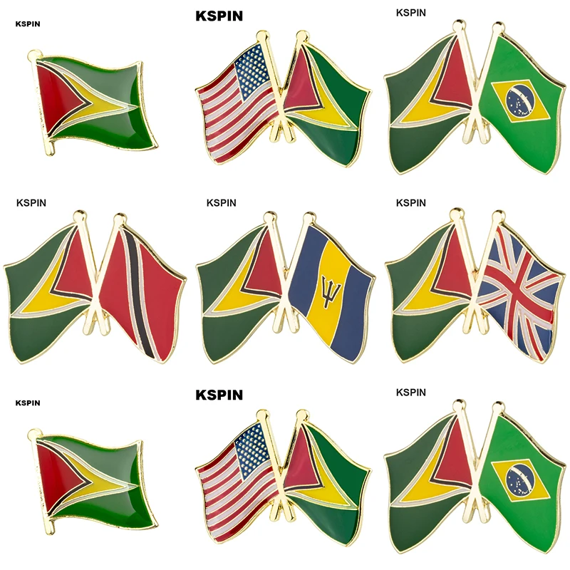 Guyana Flag Laple Pin Badge Brooch