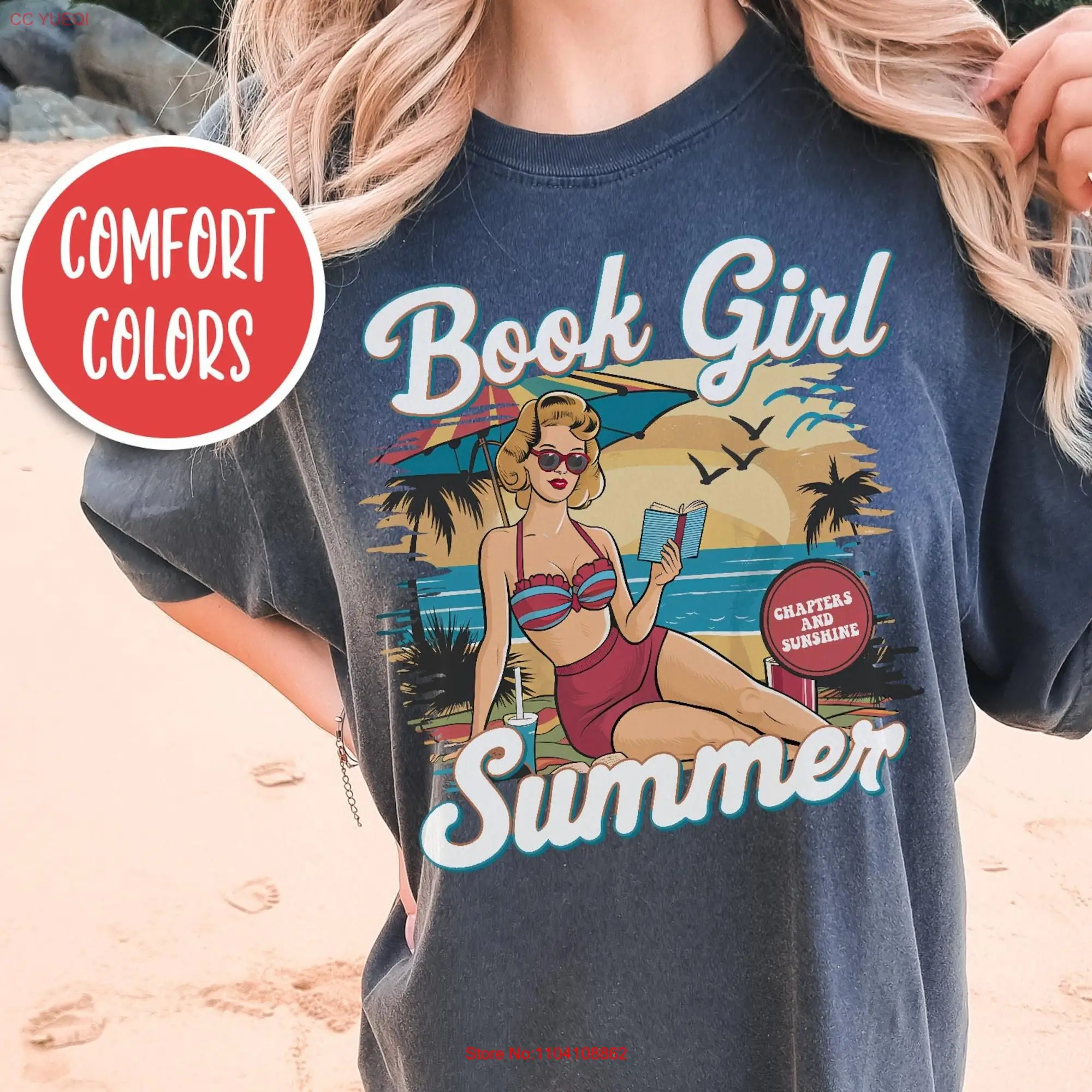 Book Girl Summer T Shirt Bookish Coconut Born To Read Beach Time Booktok Merch Lover  long or short sleeves