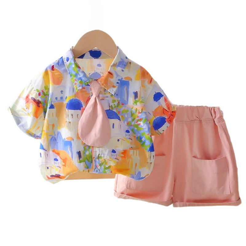 

New Summer Baby Clothes Suit Children Boys Short Sleeved Shirt Shorts 2Pcs/Sets Infant Casual Cartoon Costume Kids Tracksuits