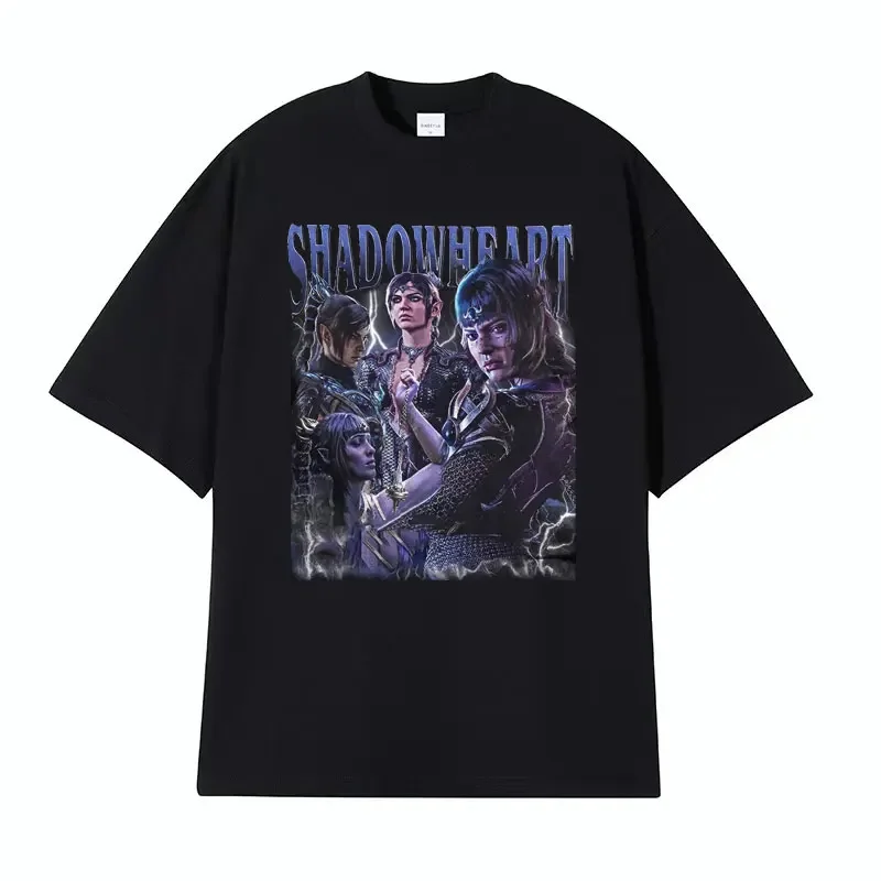 Shadowheart Baldurs Gate 3 Vintage T Shirt Men's Women Clothing Fashion Gothic T-shirts Male Cotton Oversized T-shirt Streetwear