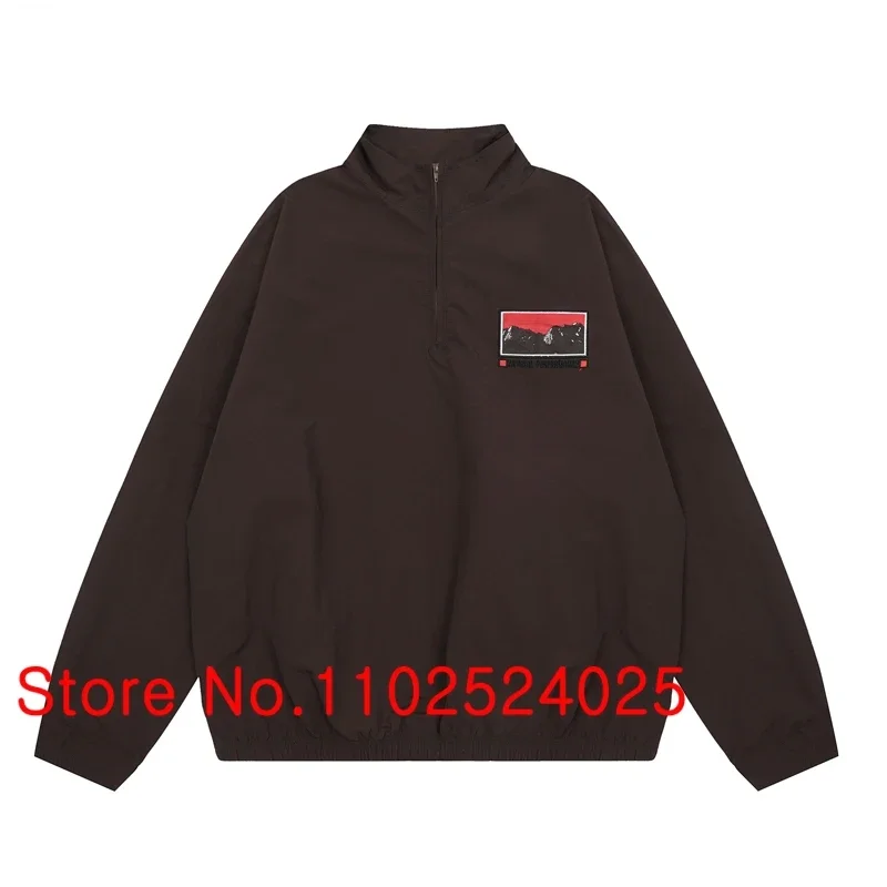 High Quality Cactus Jack Nylon Jackets Fashion Half Zip Tops Embroidered Armband Letter Logo CACTUS JACK Pullovers Tops