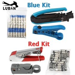 New Multitool Wire Stripping Squeezing Pliers Coaxial Cable Cold Press Clamp RG59 RG6 Crimper Striper Wire Stripping Pliers Kit