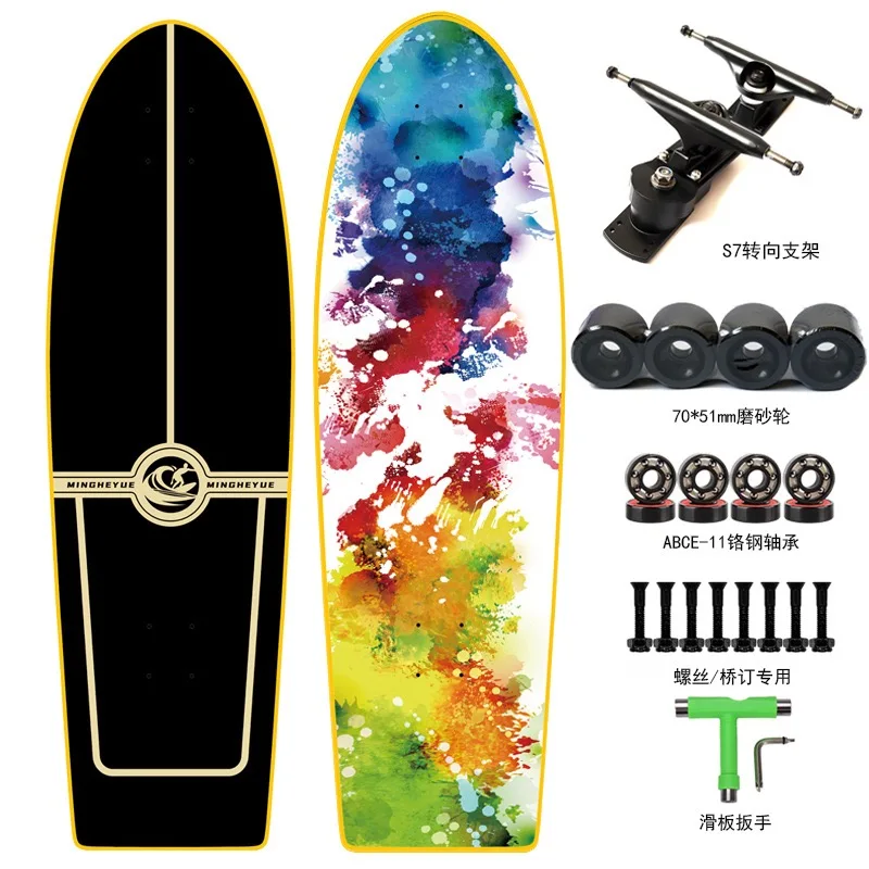 Land Surfskate Board, S7 surfing, carvingowa Longboard, deskorolka, kompletna klonowa deska Cruiser, 34 cale