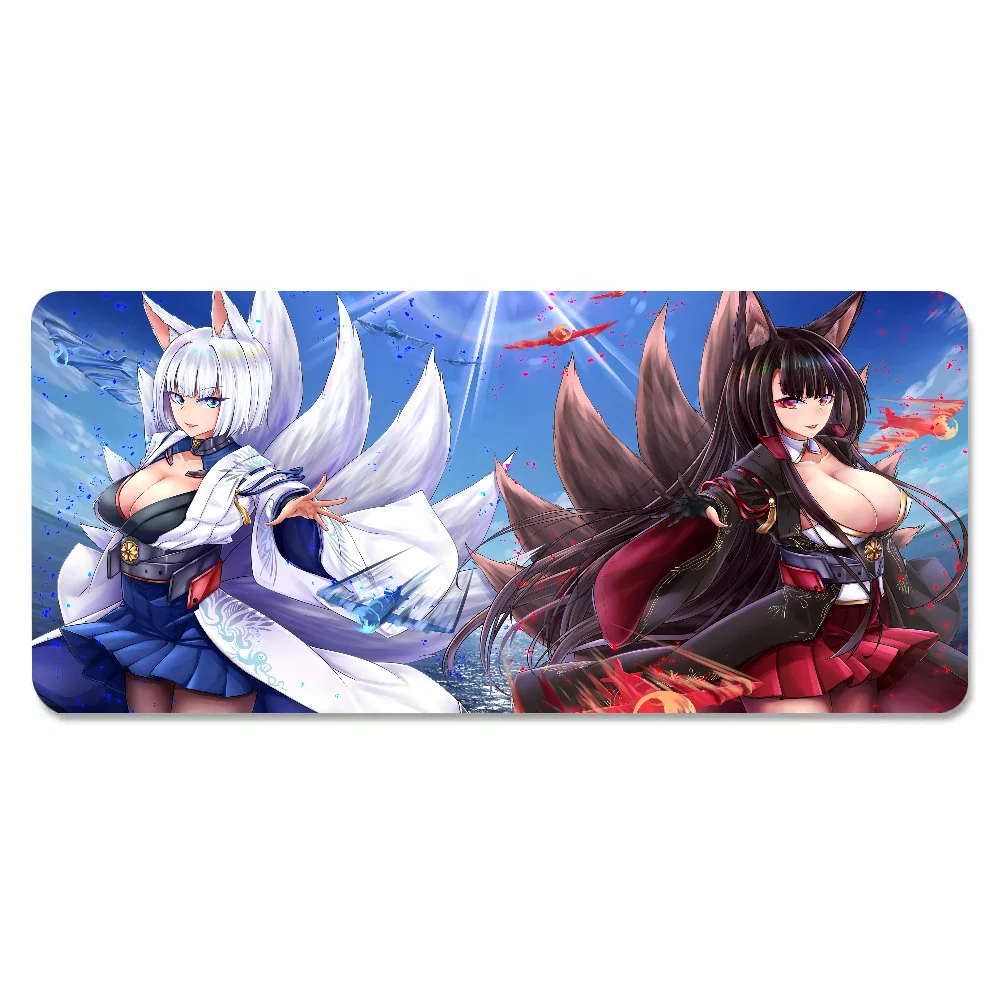 K-Kaga A-Azur L-Lane Mousepad Large Anti-Slip Mouse Pad Stitched Edges Mat Durable Desk Laptop Gaming​ Keyboard Pad XXL