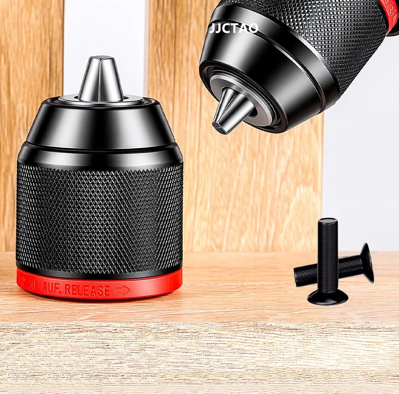 1 Stück Metall-Bohrfutter ohne Schlüssel, 0,8–10 mm, 1,5–13 mm, 3-Backen-Ratschen-Bohrfutter mit Selbstverriegelung, für Elektro-Handbohrmaschinen, Akku-Bohrmaschinen und Lithium-Bohrmaschinen. – Detail 2