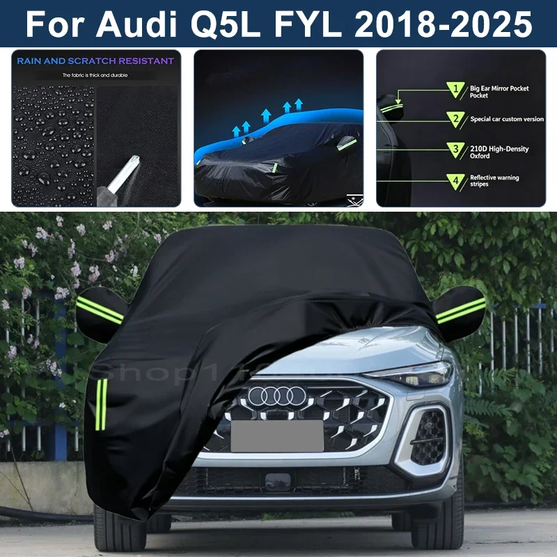 Auto Exterior Sun-Snow Protective Car Cover For Audi Q5L FYL 2018-2025 Waterproof Dustproof Anti-UV Outdoor Cover