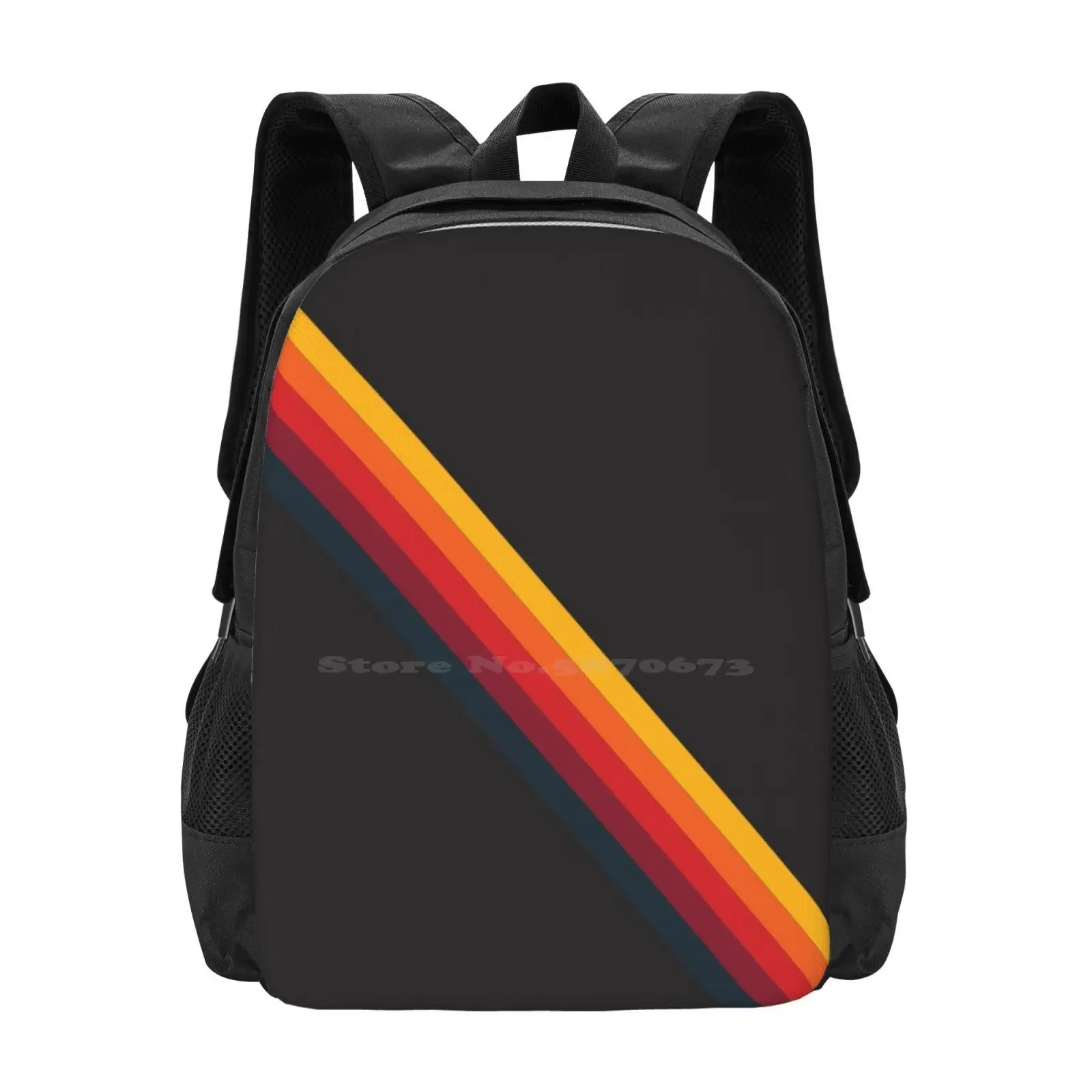 

Retro Yellow-Pink-Blue Stripe Nation Hot Sale Schoolbag Backpack Fashion Bags Stripes Colorful Nation Yellow Orange Red Blue