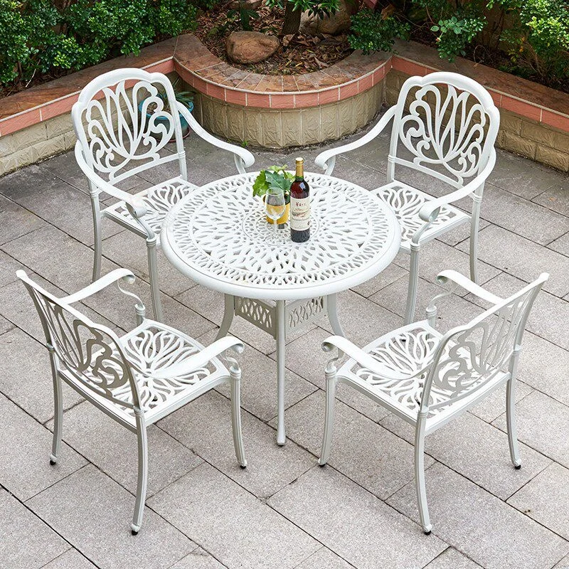 Outdoor Furniture Sofa Table Chair Set Made Cast Aluminum European Style Waterproof Sun-Resistant Disassembly Assembly Park