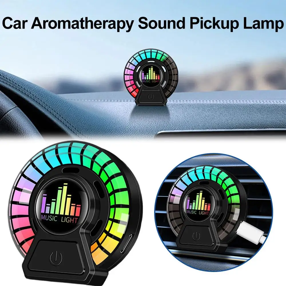 Car Vent Fragrance Diffuser with RGB Ambient Light Music Rhythm Sync Voice Control Air Freshener Decor Universal Fit