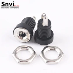 5pcs 5A 30V DC Power Supply Jack Socket Female Panel Mount Connector 5.5 2.1mm Plug Adapter 2 Terminal Types 5.5x2.1 DC-022B