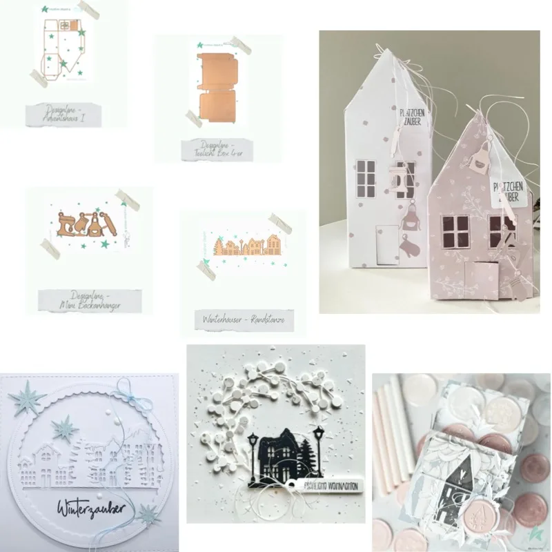 Dicke Handschuhe zum Halten von Gegenständen im Ofen, Metall-Stanzformen, Slimline Essentials, Scrapbooking-Kartenschablone, Stanzform für DIY