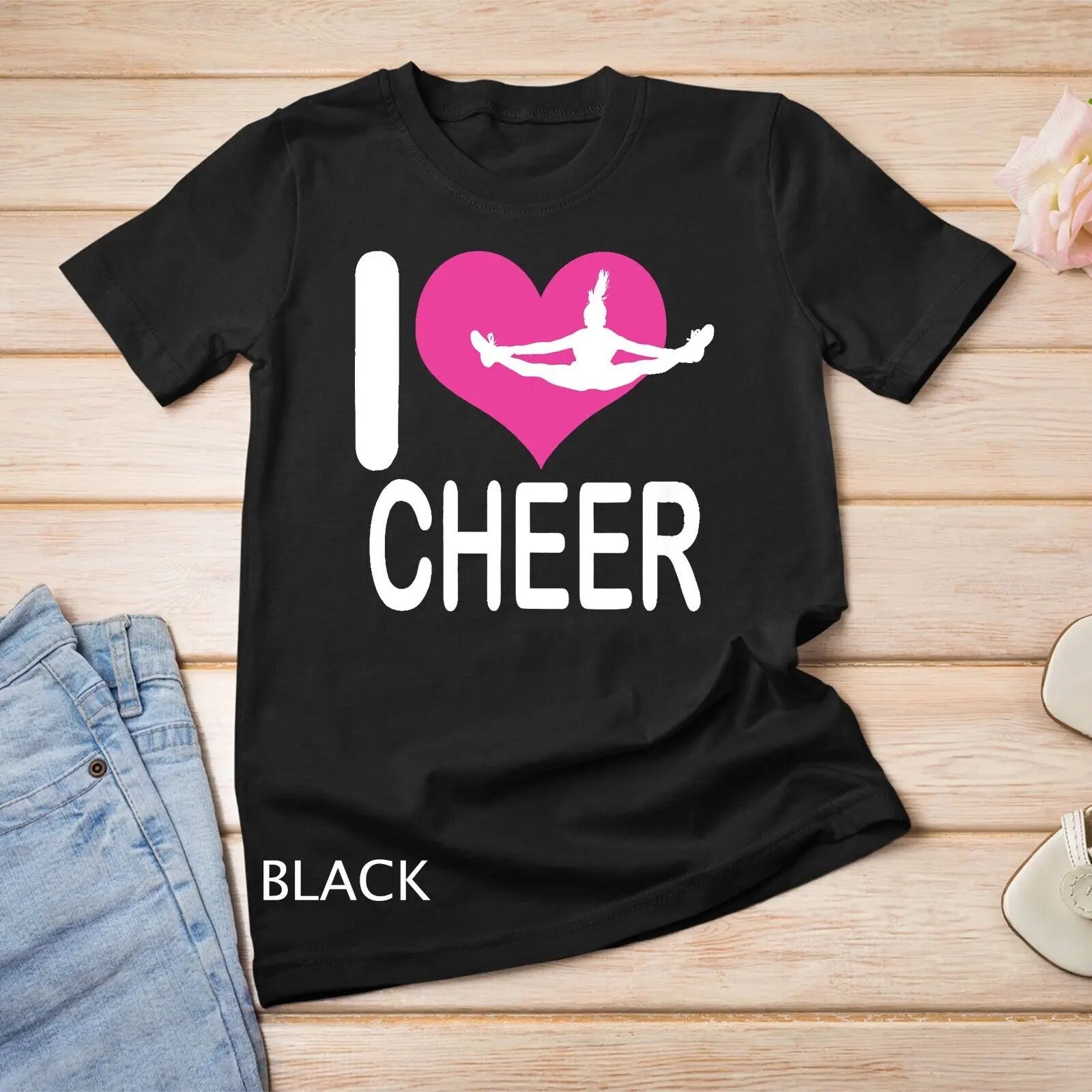 

_ I Love Cheer Cheerleader унисекс футболка