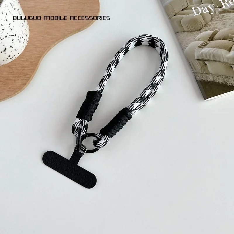 Anti-lost Mobile Phone Straps Fashion Luxury Twists Rope with Patch Key Lanyards Colorful Bracelet Cellphone Chain Jewelry