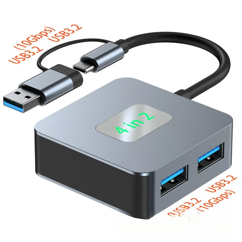 

Type-c 3.2 Hub Laptop Gen2 Hub One-to-Four Two-in-One 10Gbps Splitter