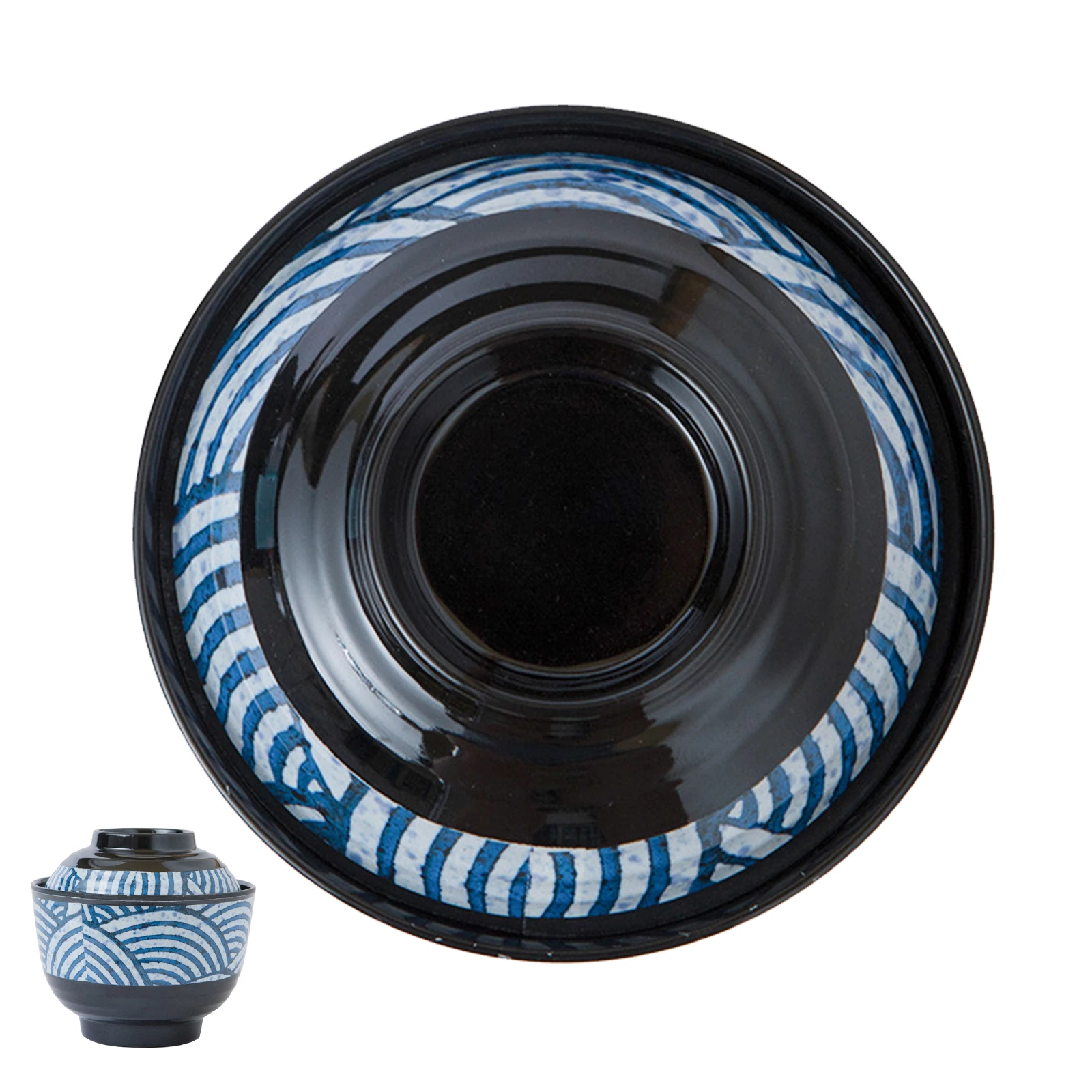 

1Pcs Japanese Miso Bowl with Lid Heat Resistant Strong Imitation Porcelain Kitchen Rice Bowl Kitchen Supply