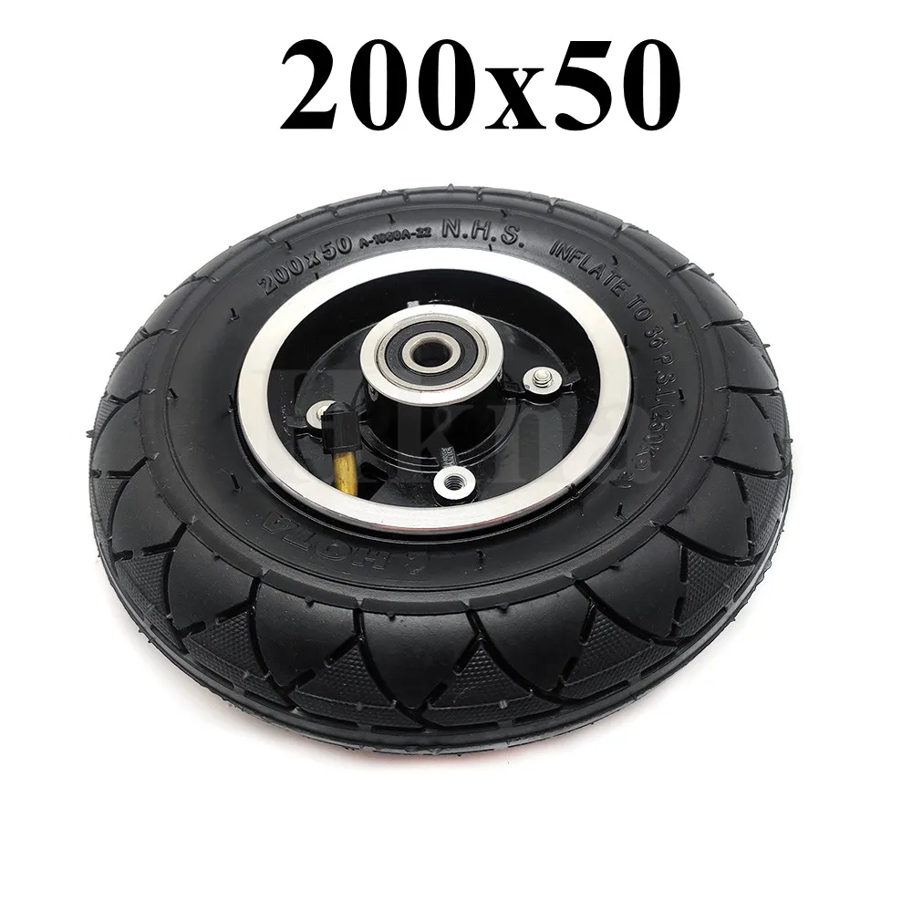 200x50 Inflatable Wheel 8 Inch Off-road Inner Outer Tire with Alloy Hub for Electric Scooter Accessories