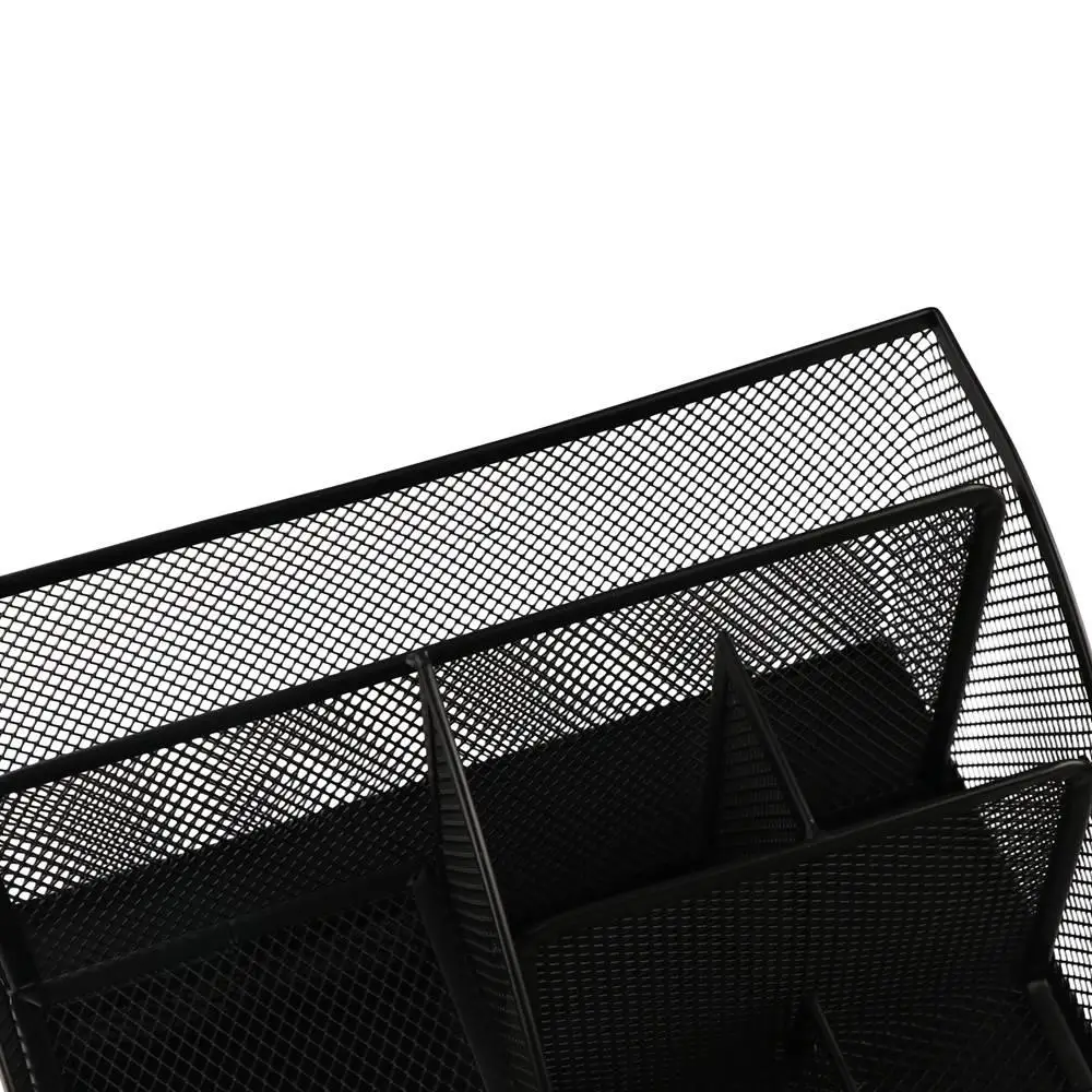 Creative Multi Grid Pen Holder Multi-functional Metal Mesh Desktop Office Organizer 1 Drawer 6 Compartments Sundries Storage Box